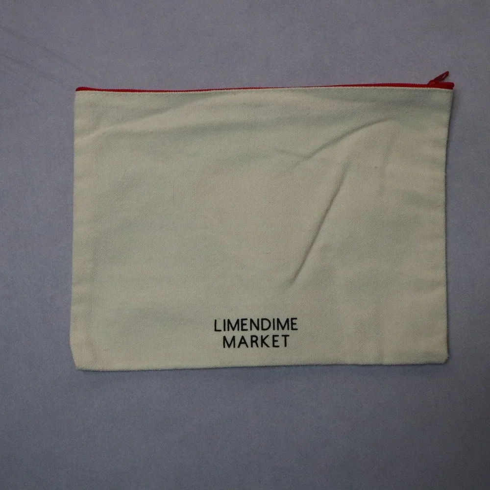 Pink‎ Sequin Heart Patch Red Zipper Canvas Pencil Makeup Handmade Pouch Bag